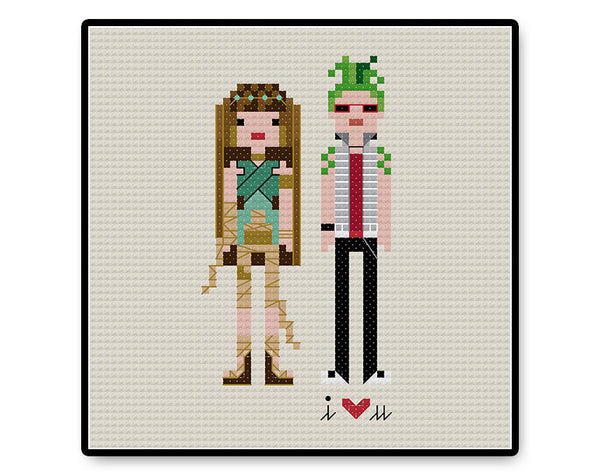 Cleo and Deuce In Love - PDF Cross Stitch Pattern