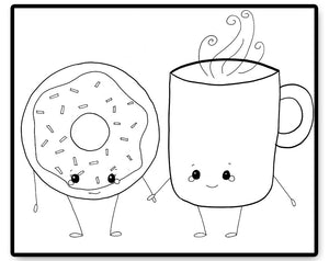 Coffee and Doughnuts - PDF Hand Embroidery Pattern