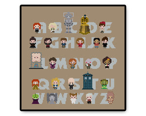 Doctor Who Alphabet Bite Size - PDF Cross Stitch Pattern