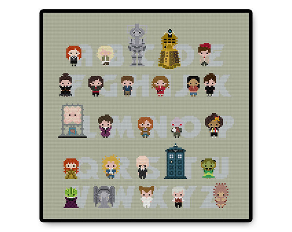 Doctor Who Alphabet Bite Size - PDF Cross Stitch Pattern