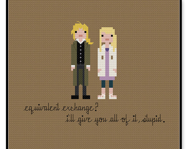 Ed and Winry - PDF Cross Stitch Pattern