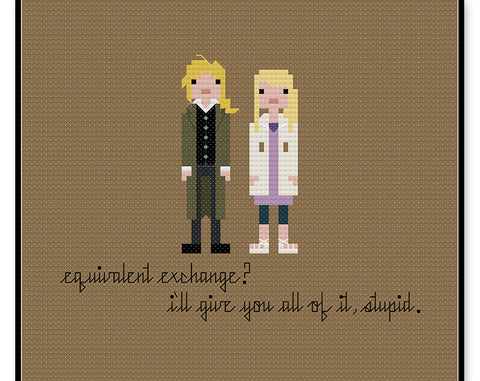 Ed and Winry - PDF Cross Stitch Pattern