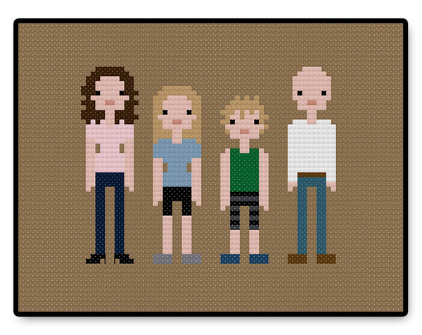 Custom Pixel Family PDF Cross Stitch Pattern