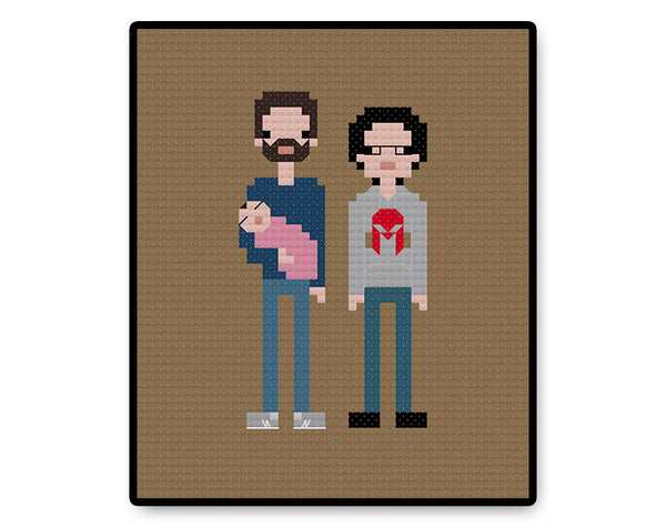 Custom Pixel Family PDF Cross Stitch Pattern