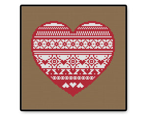 Folk Heart - Complete Cross Stitch Kit