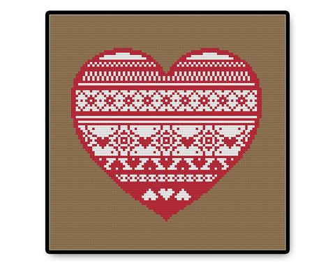 Folk Heart - Complete Cross Stitch Kit