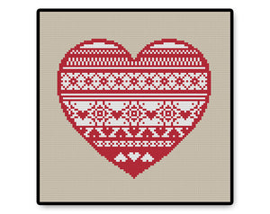 Folk Heart - PDF Cross Stitch Pattern