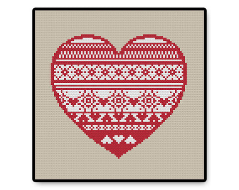 Folk Heart - PDF Cross Stitch Pattern