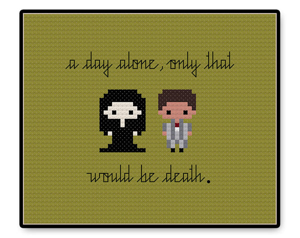 Gomez and Morticia In Love Bite Size - PDF Cross Stitch Pattern