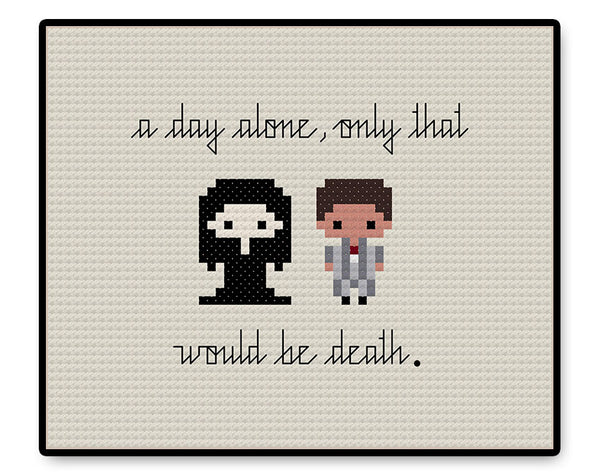 Gomez and Morticia In Love Bite Size - PDF Cross Stitch Pattern