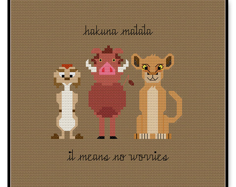 Hakuna Matata - PDF Cross Stitch Pattern