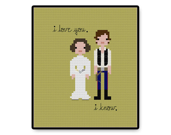 Han and Leia In Love - PDF Cross Stitch Pattern