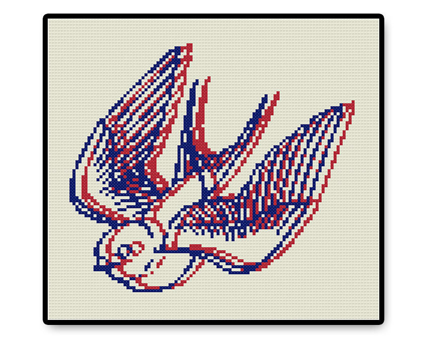 3D Swallow - PDF Cross Stitch Pattern