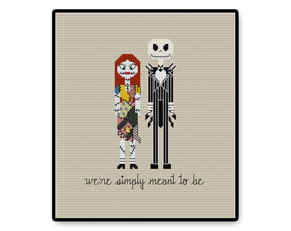 Jack and Sally In Love - PDF Cross Stitch Pattern