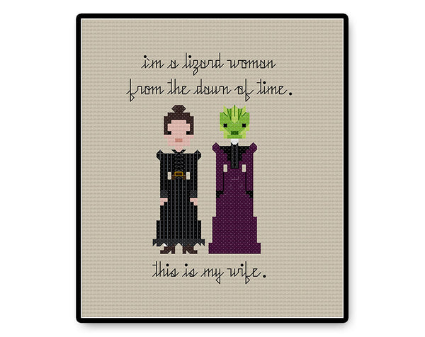 Jenny and Vastra In Love - PDF Cross Stitch Pattern