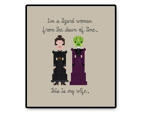 Jenny and Vastra In Love - PDF Cross Stitch Pattern