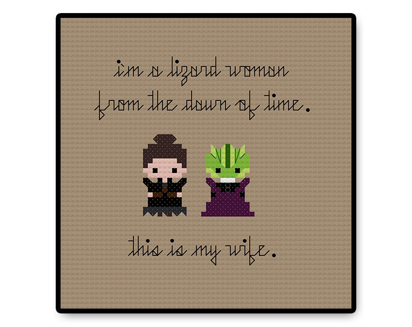 Jenny and Vastra Bite Size - PDF Cross Stitch Pattern