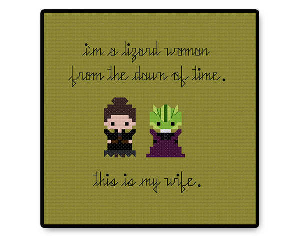 Jenny and Vastra Bite Size - PDF Cross Stitch Pattern