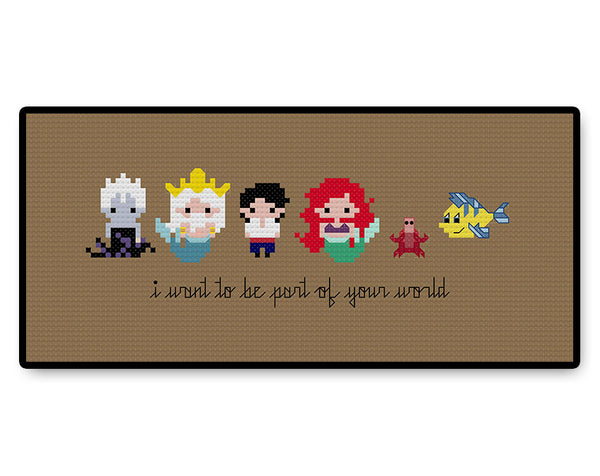 Little Mermaid Bite Size - PDF Cross Stitch Pattern