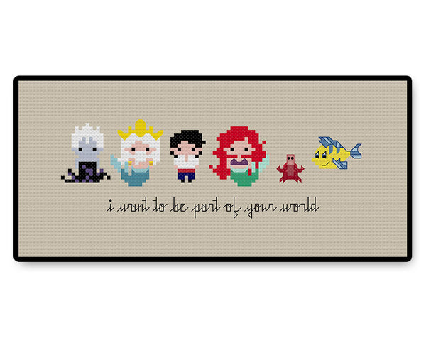 Little Mermaid Bite Size - PDF Cross Stitch Pattern