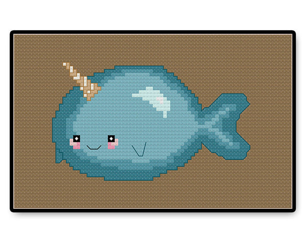 Narwhal Kawaii - PDF Cross Stitch Pattern