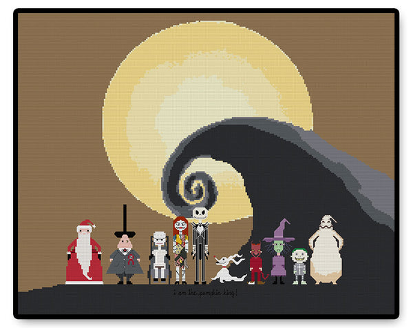 Nightmare Before Christmas Background - PDF Cross Stitch Pattern