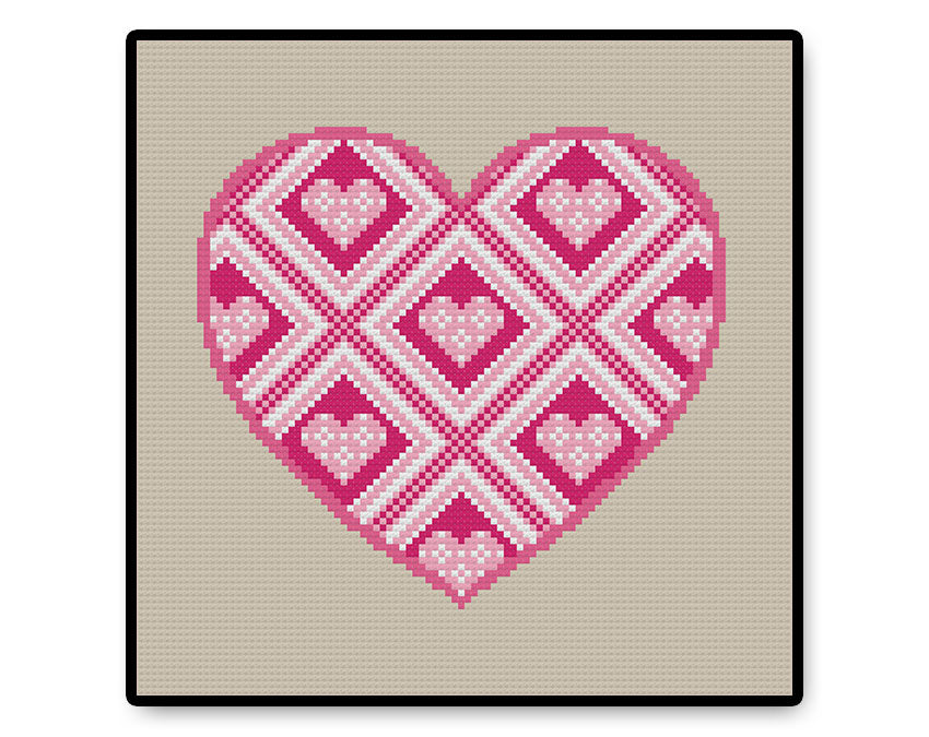 Pink Heart - PDF Cross Stitch Pattern