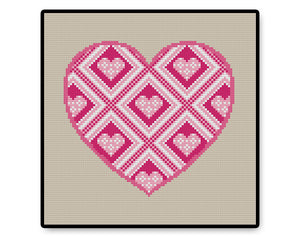 Pink Heart - PDF Cross Stitch Pattern