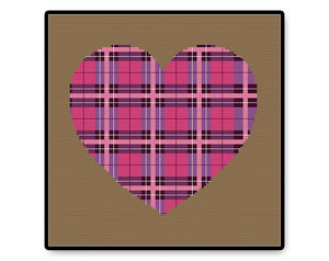 Plaid Heart - Complete Cross Stitch Kit