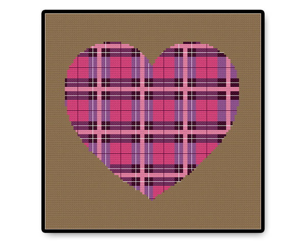 Plaid Heart - PDF Cross Stitch Pattern