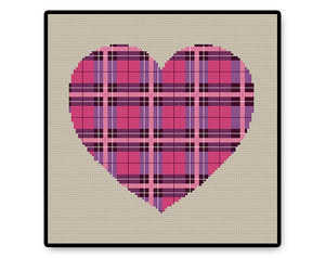 Plaid Heart - PDF Cross Stitch Pattern