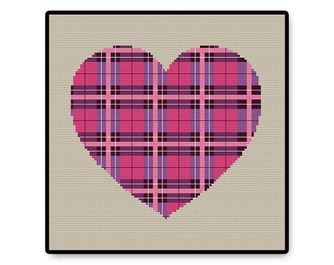 Plaid Heart - PDF Cross Stitch Pattern