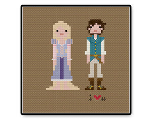 Rapunzel and Flynn In Love - PDF Cross Stitch Pattern