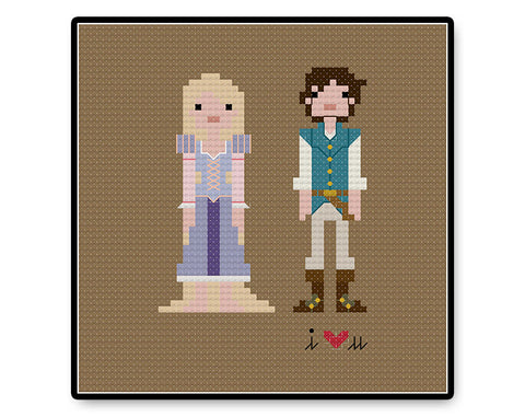 Rapunzel and Flynn In Love - PDF Cross Stitch Pattern