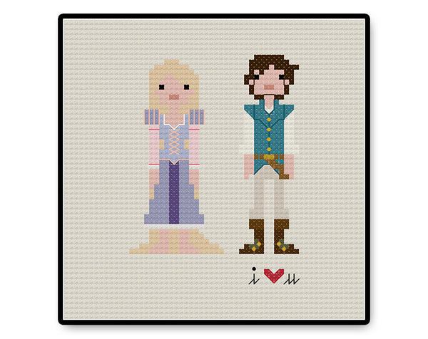 Rapunzel and Flynn In Love - PDF Cross Stitch Pattern