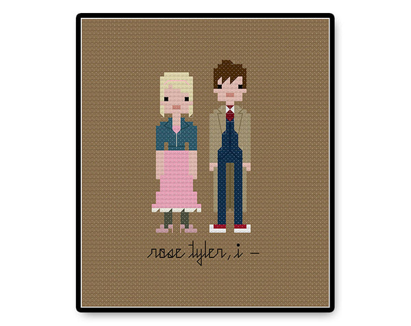 Rose and Ten In Love - PDF Cross Stitch Pattern