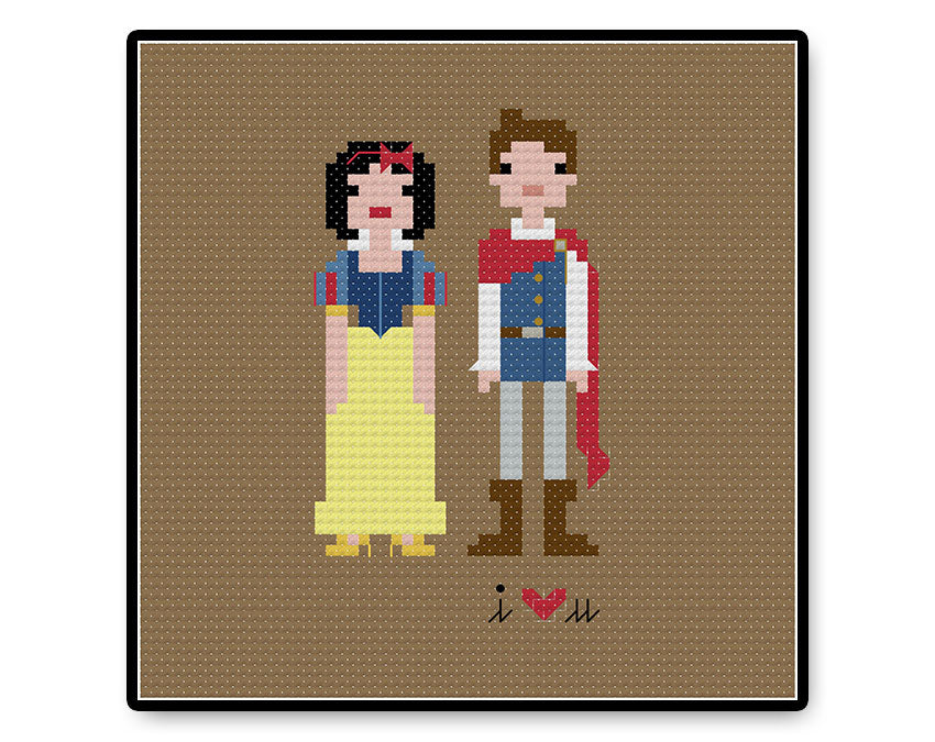 Snow White and Prince Ferdinand In Love - PDF Cross Stitch Pattern