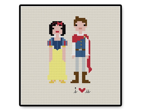 Snow White and Prince Ferdinand In Love - PDF Cross Stitch Pattern