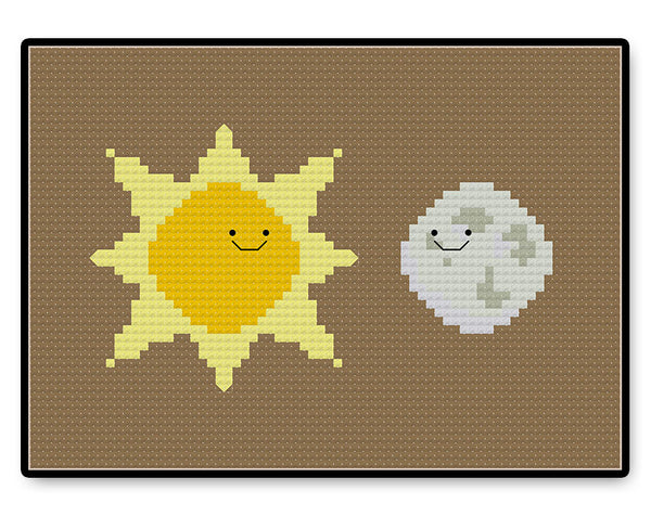 Sun and Moon Kawaii - PDF Cross Stitch Pattern