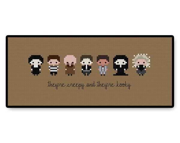 The Addams Family Bite Size - PDF Cross Stitch Pattern