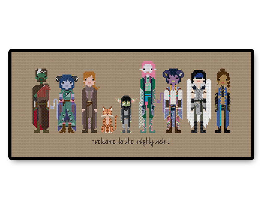 The Mighty Nein - PDF Cross Stitch Pattern