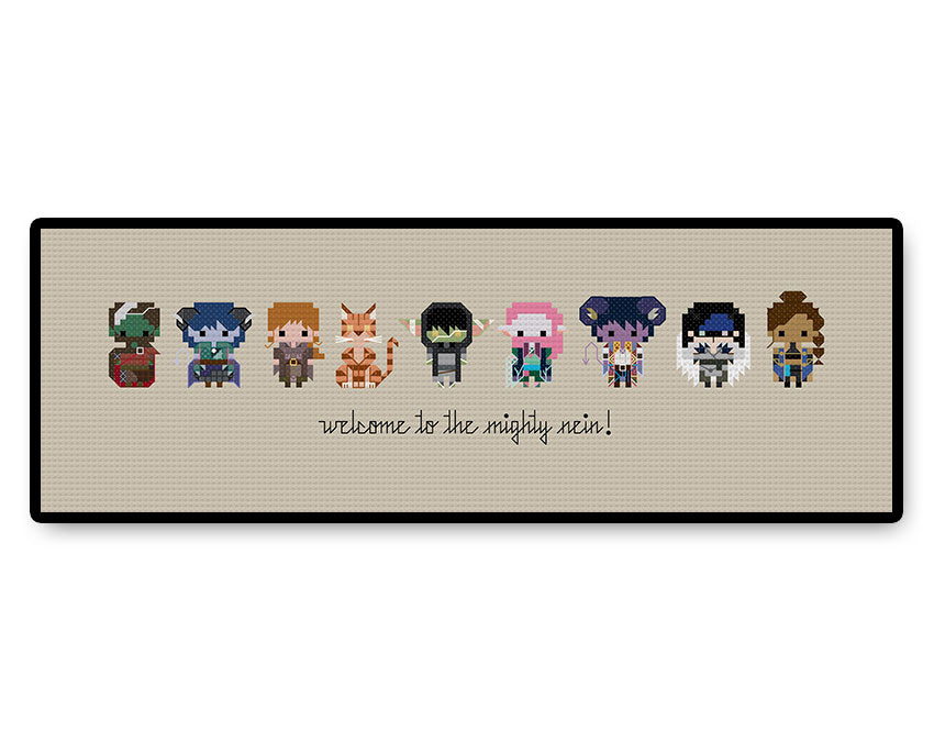 The Mighty Nein Bite Size - Complete Cross Stitch Kit