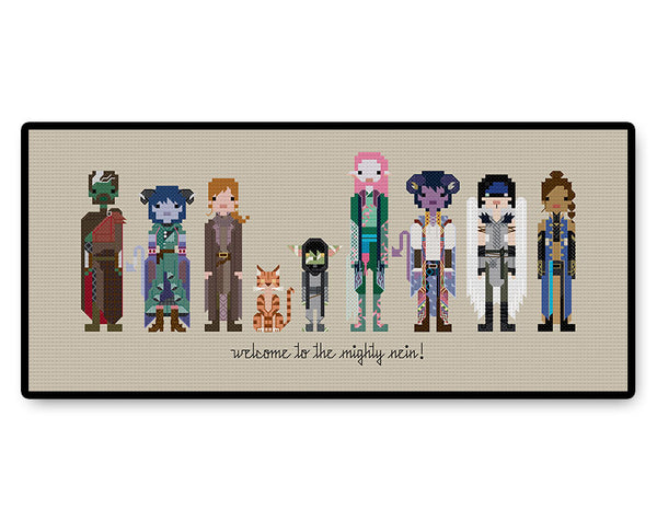 The Mighty Nein - Complete Cross Stitch Kit