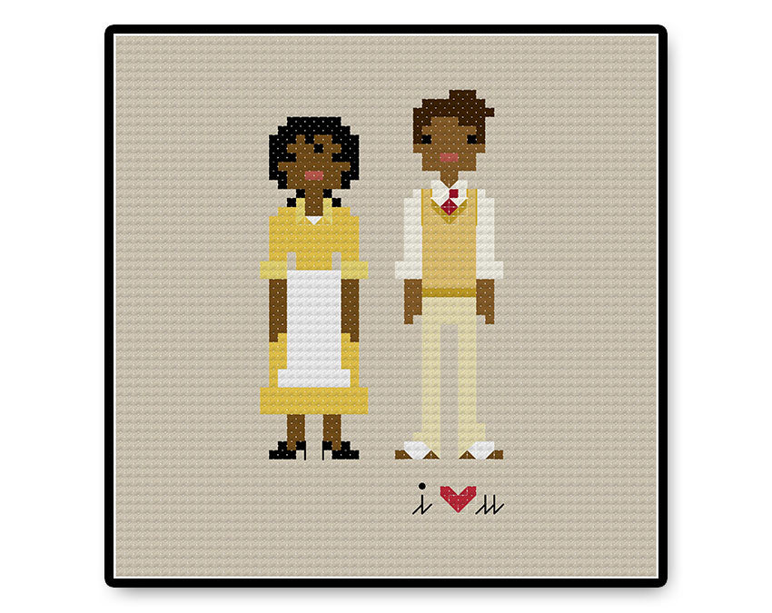 Tiana and Naveen In Love - PDF Cross Stitch Pattern