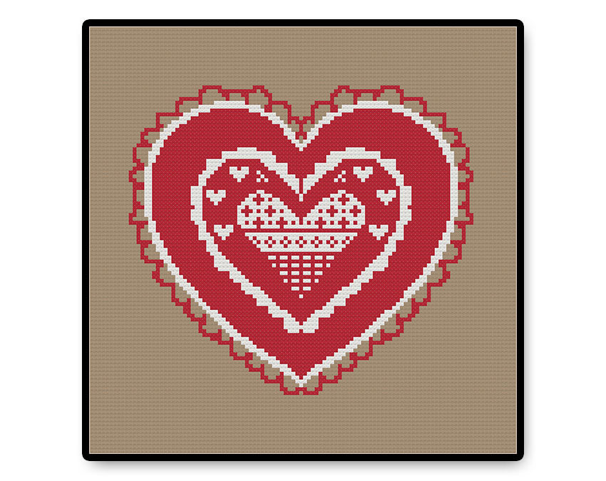 Valentine Heart - Complete Cross Stitch Kit