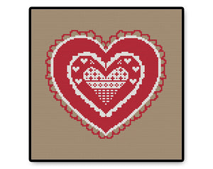 Valentine Heart - Complete Cross Stitch Kit