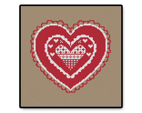 Valentine Heart - Complete Cross Stitch Kit