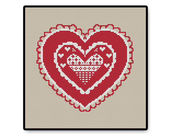 Valentine Heart - Complete Cross Stitch Kit